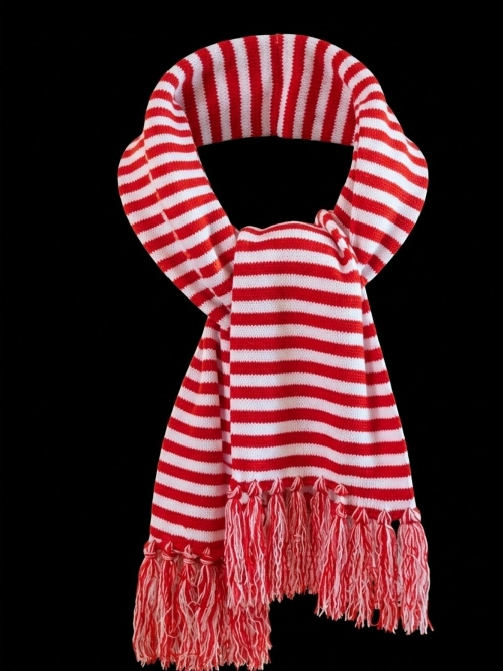 Red and White Striped Scarf. ( Where's Waldo)